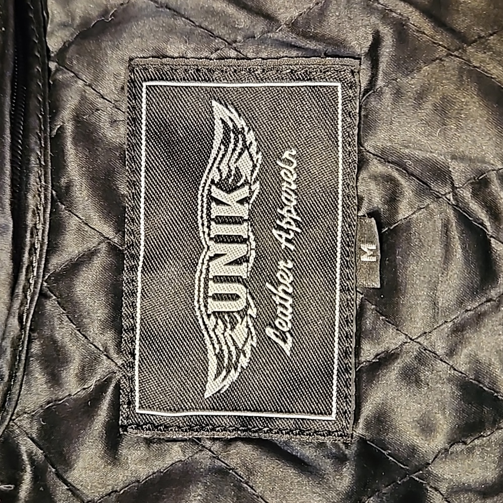 Vtg UNIK Leather Apparels Braided Motorcycle Riding Jacket Women's Medium - Picture 11 of 14